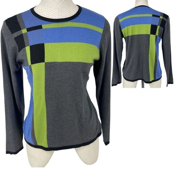 David Brooks Color Block Sweater – Blue, Green & Gray
Size Medium - Picture 1 of 13